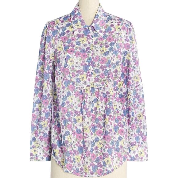 MODCLOTH Flower Patch Pleasantries Shirt Button-Down Blouse Cottagecore Sz M NWT - Picture 1 of 3